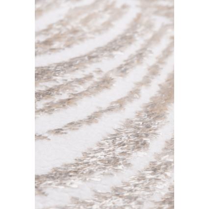 Pyöreä matto SALAMANCA 100 cm beige/valkoinen/lehtikuvio
