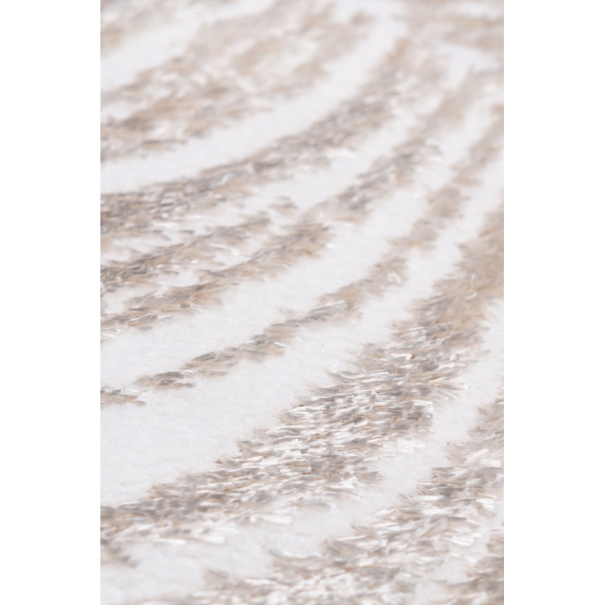 Pyöreä matto SALAMANCA 100 cm beige/valkoinen/lehtikuvio