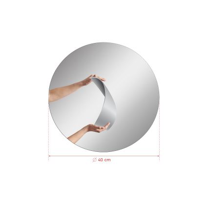 Seinälle asennettava pyöreä peili, halkaisija 40 cm