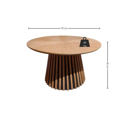 Pyöreä sohvapöytä CARINA, Ø 75 cm, tammi/musta