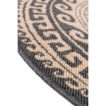 Pyöreä ulkokäyttömatto DELMAR 80 cm antrasiitti/beige