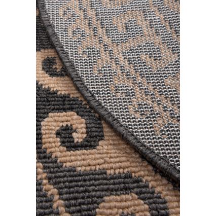 Pyöreä ulkokäyttömatto DELMAR 80 cm antrasiitti/beige