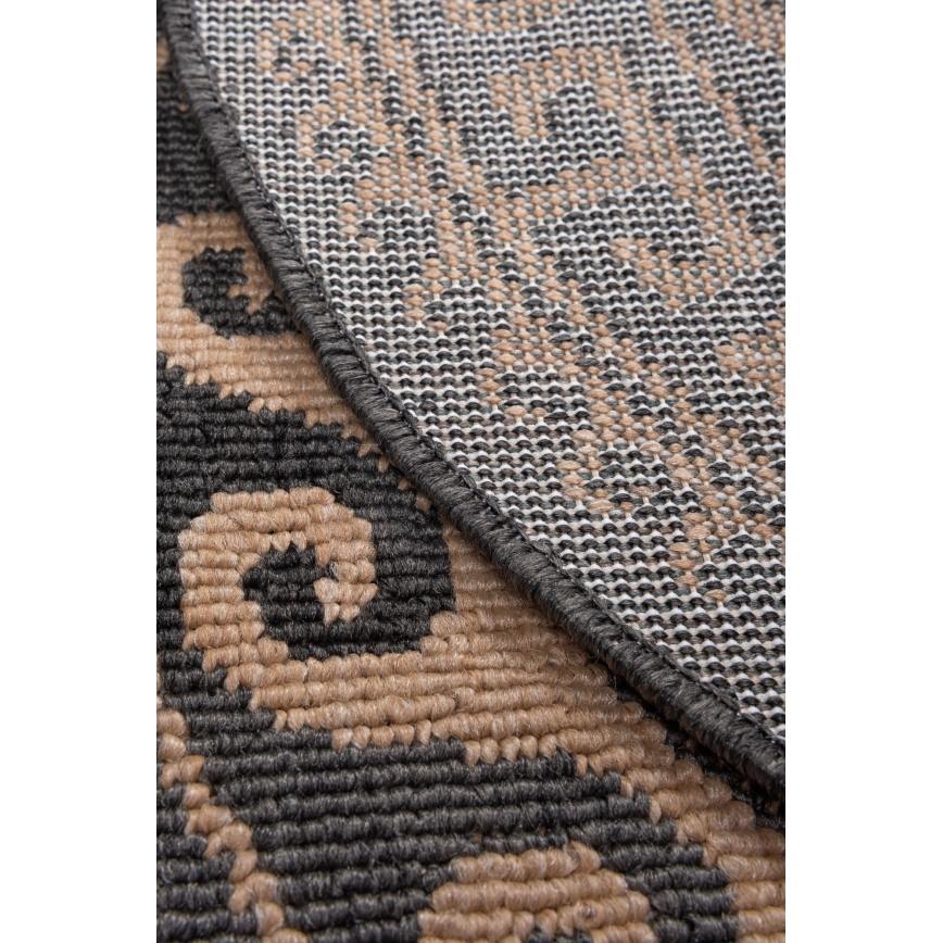 Pyöreä ulkokäyttömatto DELMAR 80 cm antrasiitti/beige