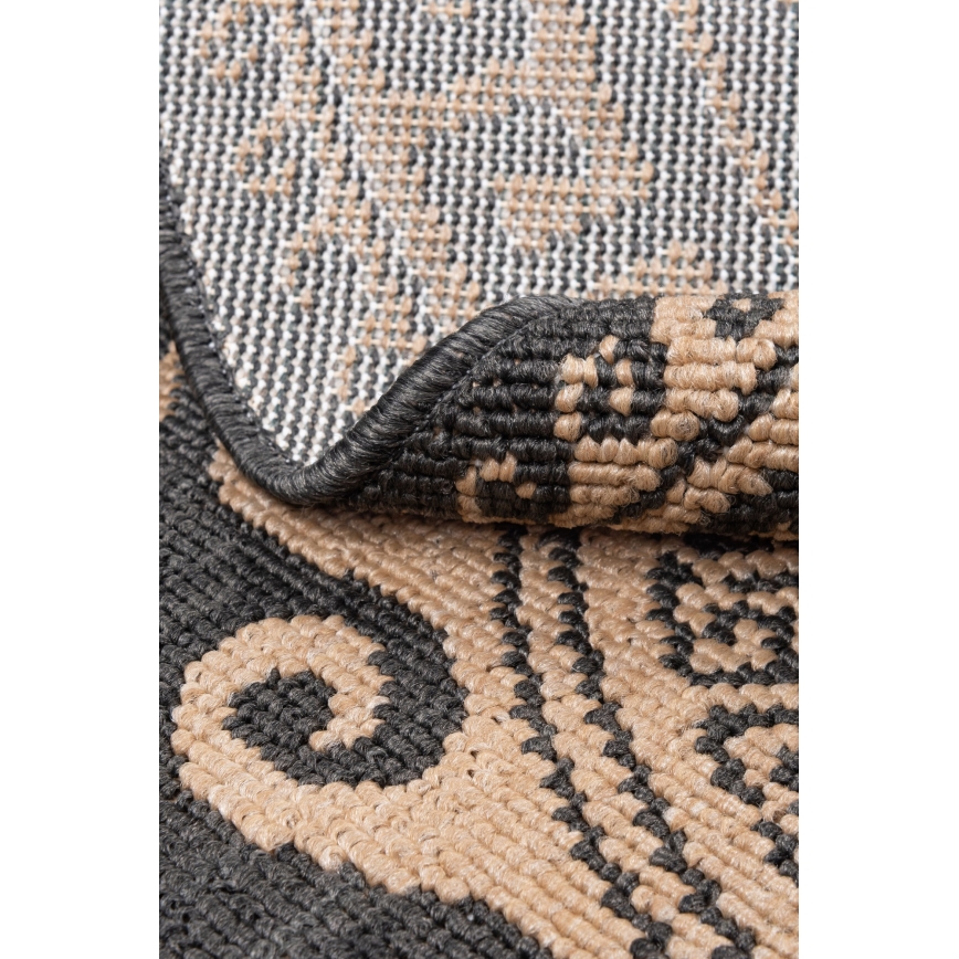 Pyöreä ulkokäyttömatto DELMAR 80 cm antrasiitti/beige