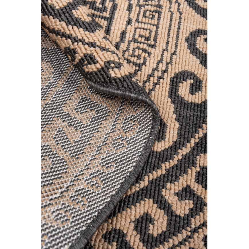 Pyöreä ulkokäyttömatto DELMAR 80 cm antrasiitti/beige