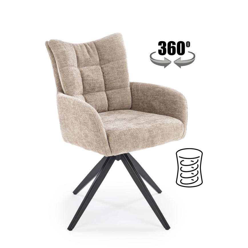 Pyörivä ruokatuoli NUVO 1 kpl beige/musta