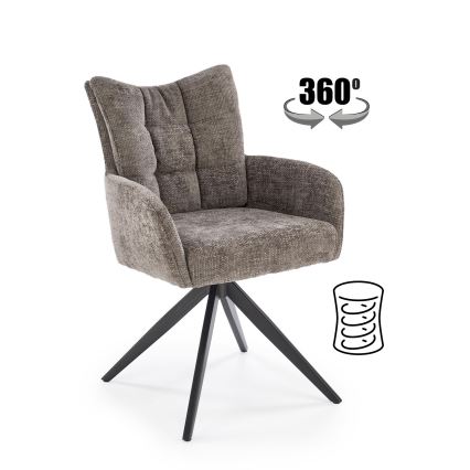 Pyörivä ruokatuoli NUVO 1 kpl harmaa/musta