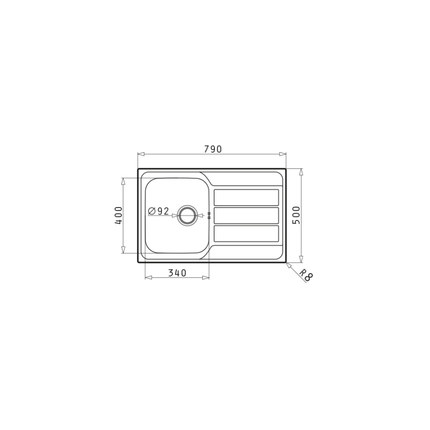Pyramis 100178701 - Keittiöallas ATHENA 79x50 cm satiini