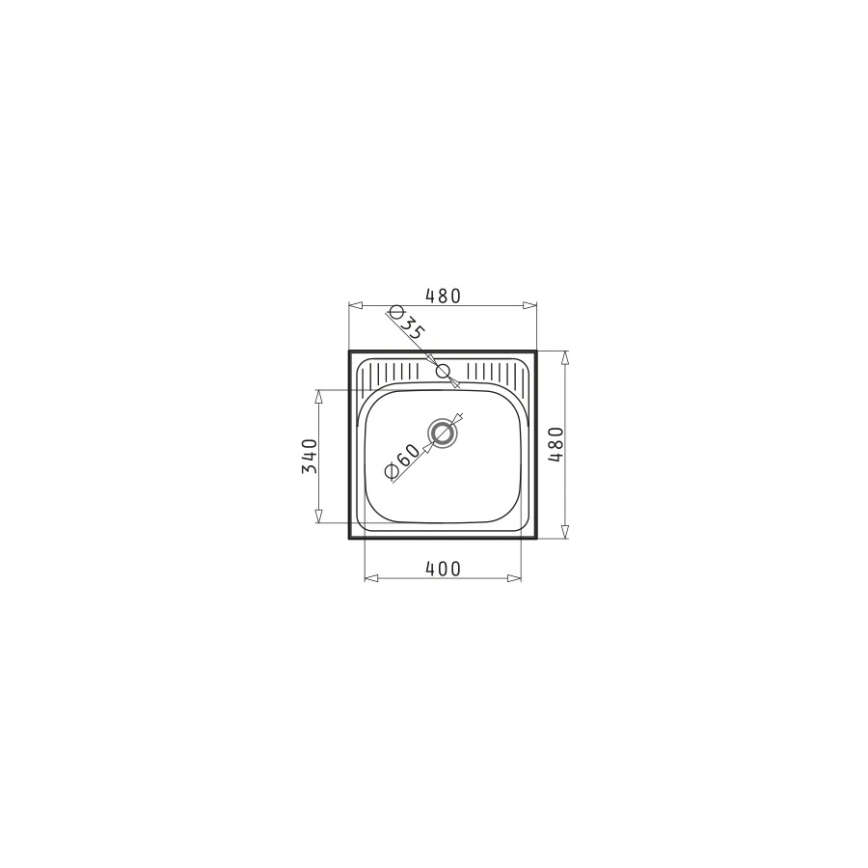 Pyramis 105061001 - Keittiöallas ET34 48x48 cm satiini
