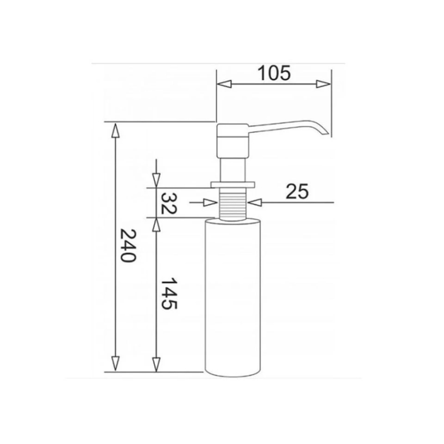 Pyramis 29192191 - Upotettava saippua-annostelija kiiltävä kromi