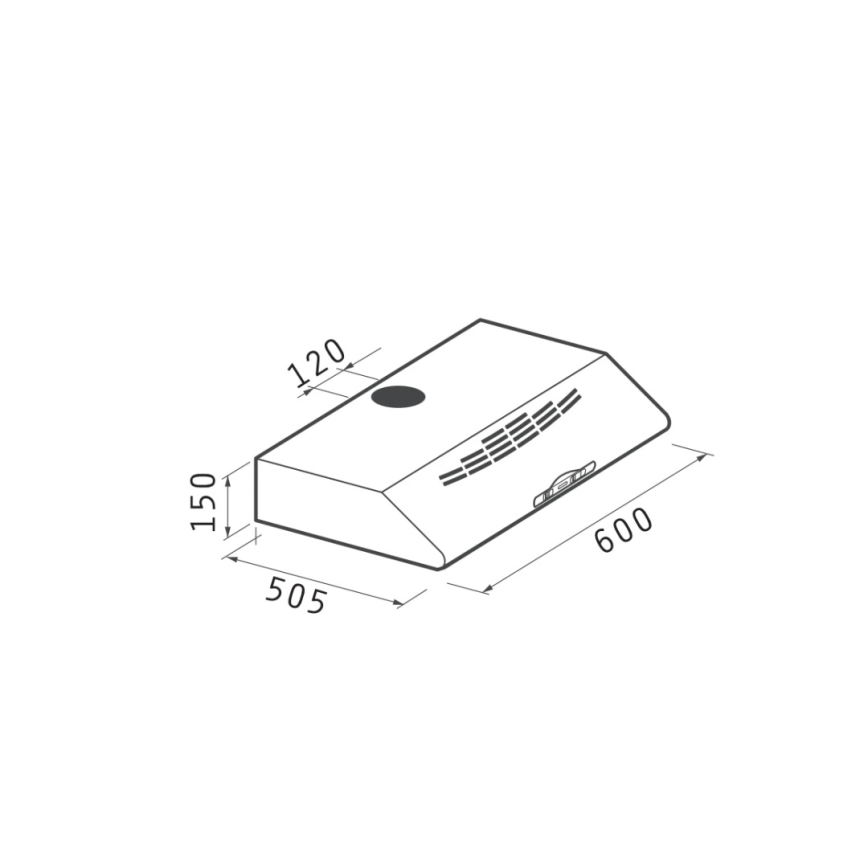 Pyramis 65041701 - Liesituuletin STANDARD HOOD 60 cm musta