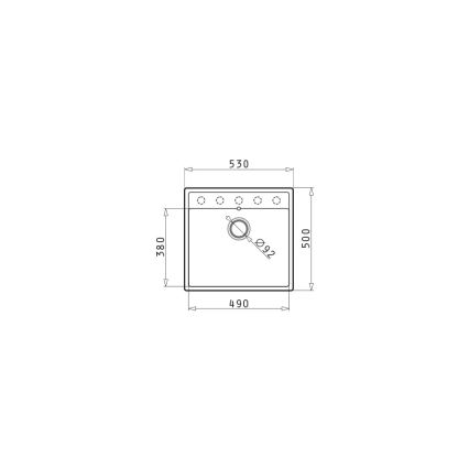 Pyramis 70007601 - Keittiöallas CAMEA 50x53 cm graniitti/musta