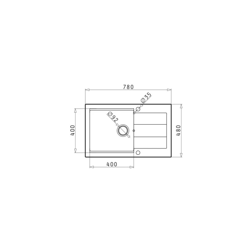 Pyramis 70083701 - Keittiöallas SPARTA PLUS LUX 78x48 cm graniitti/musta
