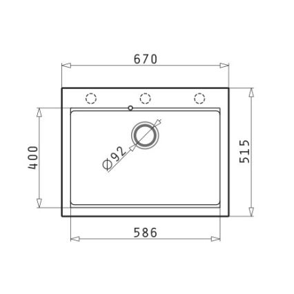 Pyramis 70094201 - Keittiöallas SIROS 67x51,5 cm  graniitti/musta