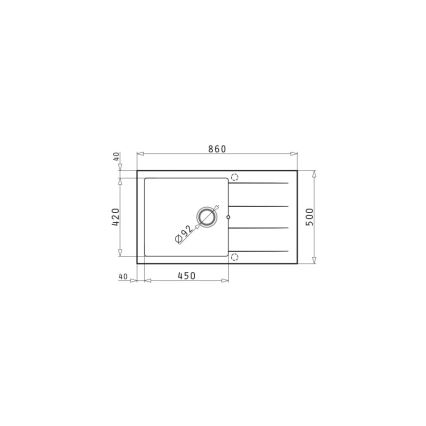 Pyramis 70107211 - Keittiöpesuallas ATHLOS 86x50 cm graniitti/harmaa