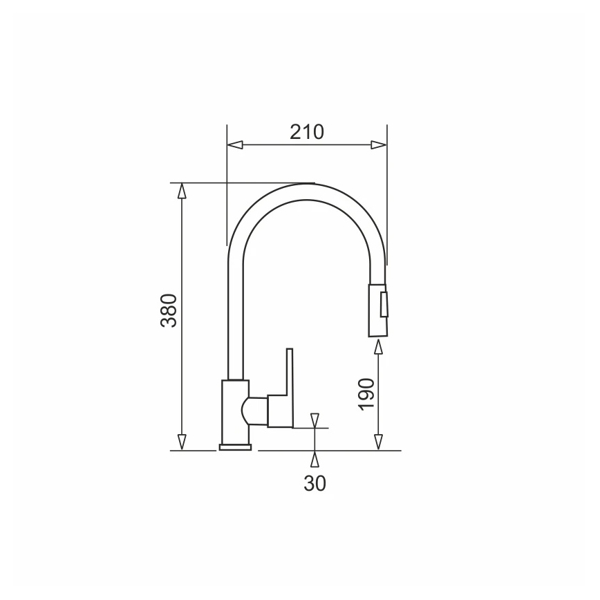 Pyramis 90941338 - Keittiöhana irrotettavalla suihkupäällä IDEA mattamusta