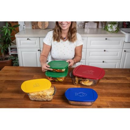 PYREX 2 kpl lasipurkkisetti, 1,2/2,5 l