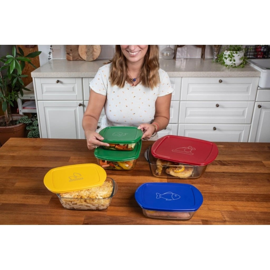 PYREX 2 kpl lasipurkkisetti, 1,2/2,5 l