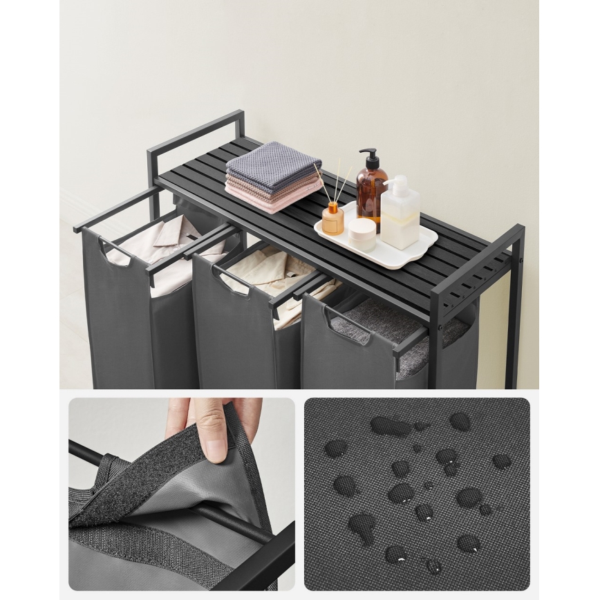 Pyykkikori REX musta/harmaa