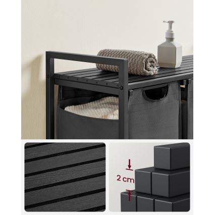 Pyykkikori REX musta/harmaa