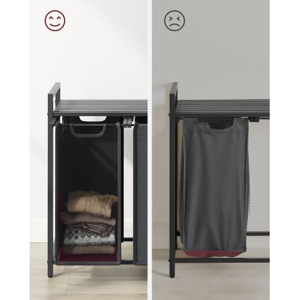 Pyykkikori REX musta/harmaa