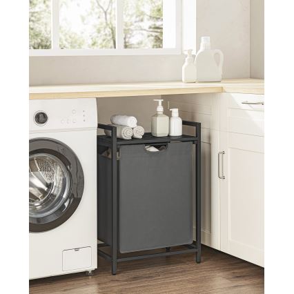 Pyykkikori REX musta/harmaa