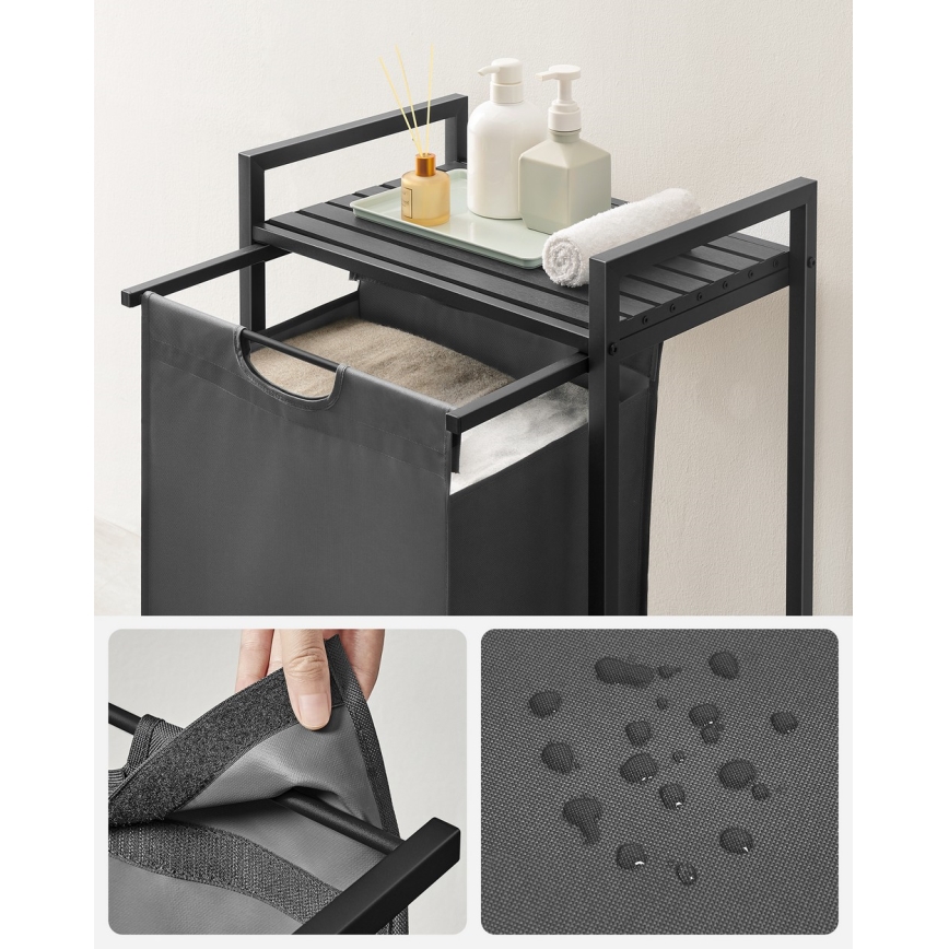 Pyykkikori REX musta/harmaa