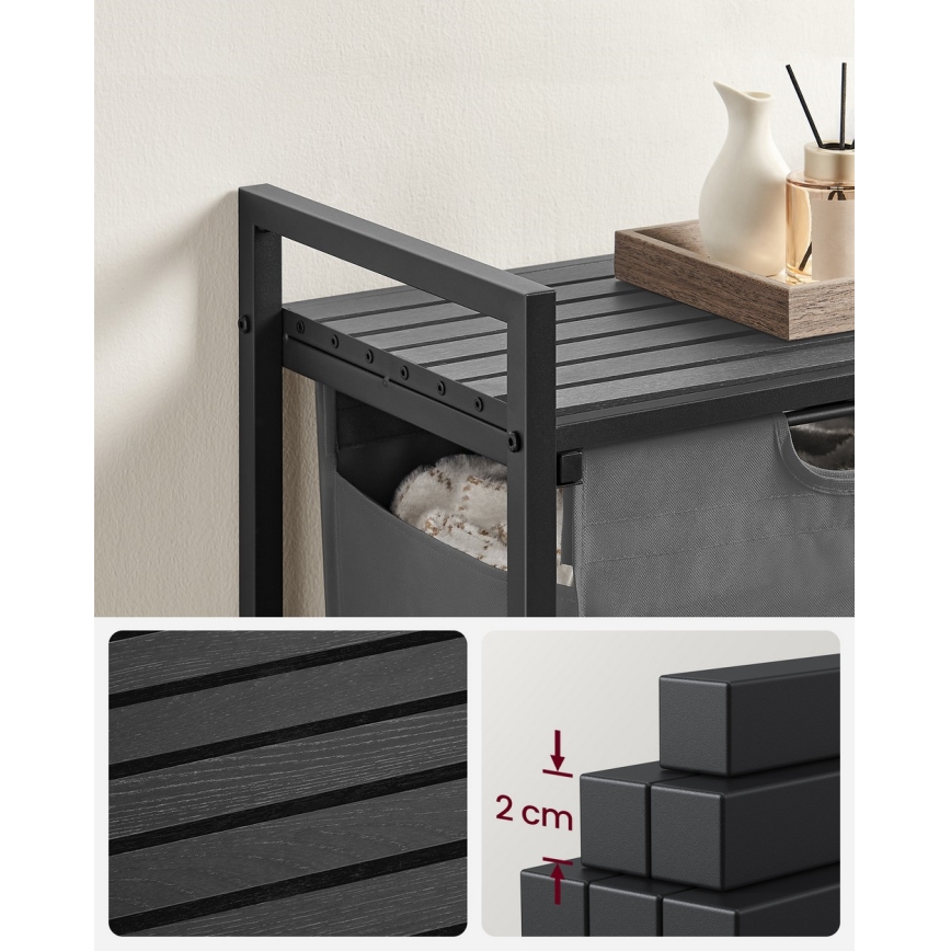 Pyykkikori REX musta/harmaa