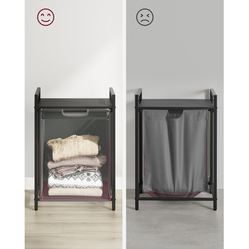 Pyykkikori REX musta/harmaa