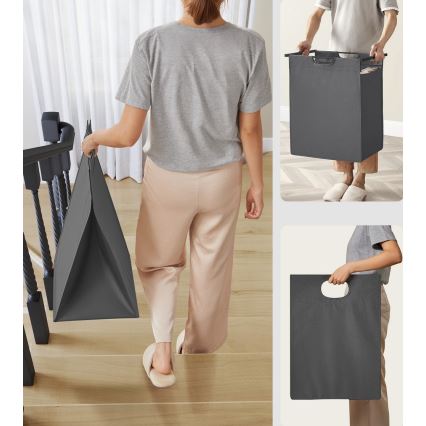 Pyykkikori REX musta/harmaa