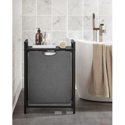 Pyykkikori REX musta/harmaa