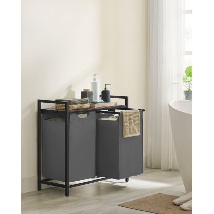 Pyykkikori REX ruskea/harmaa