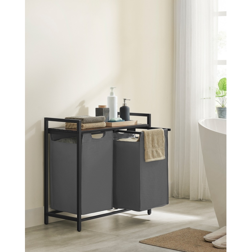 Pyykkikori REX ruskea/harmaa