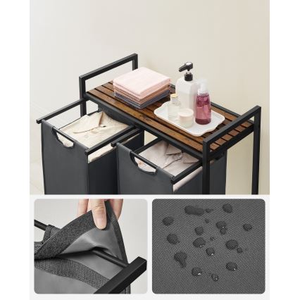 Pyykkikori REX ruskea/harmaa