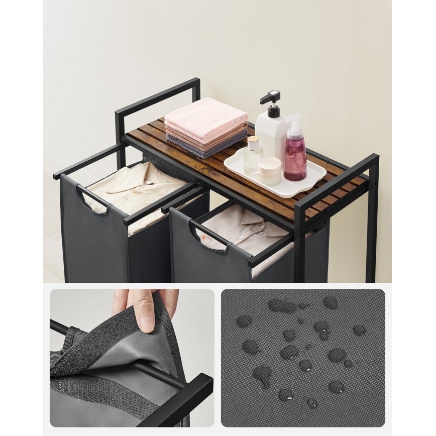 Pyykkikori REX ruskea/harmaa