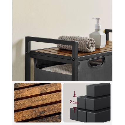 Pyykkikori REX ruskea/harmaa