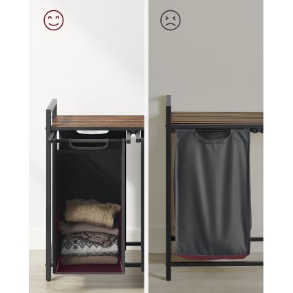 Pyykkikori REX ruskea/harmaa