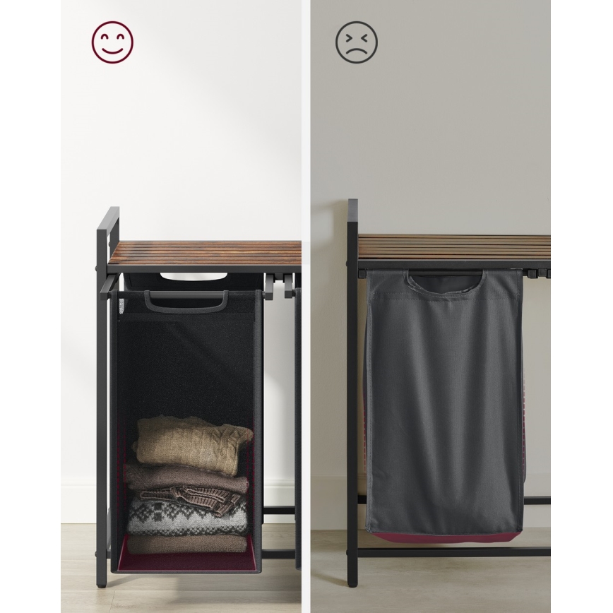 Pyykkikori REX ruskea/harmaa