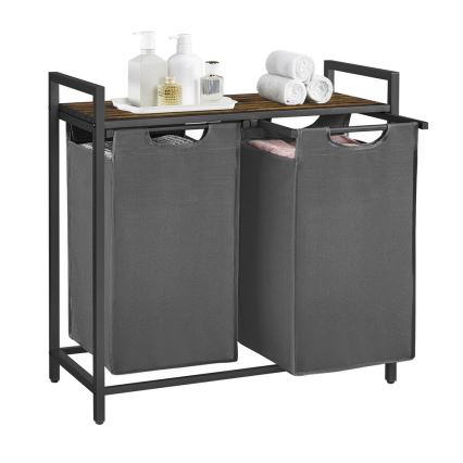 Pyykkikori REX ruskea/harmaa