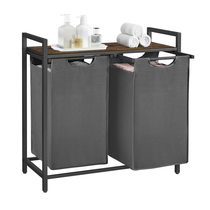 Pyykkikori REX ruskea/harmaa