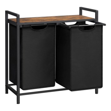 Pyykkikori REX, ruskea/musta