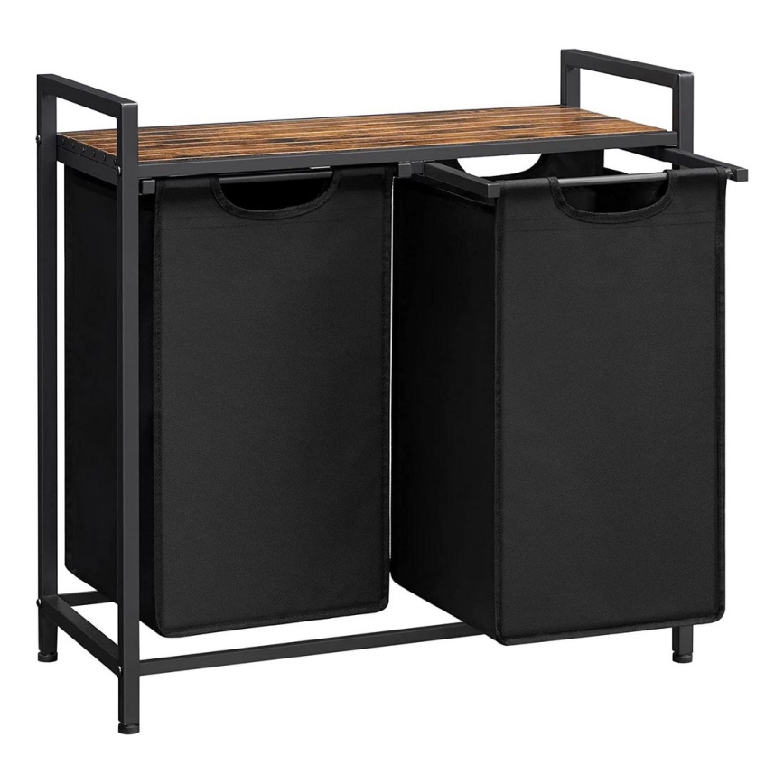 Pyykkikori REX, ruskea/musta