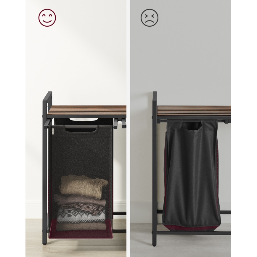 Pyykkikori REX, ruskea/musta