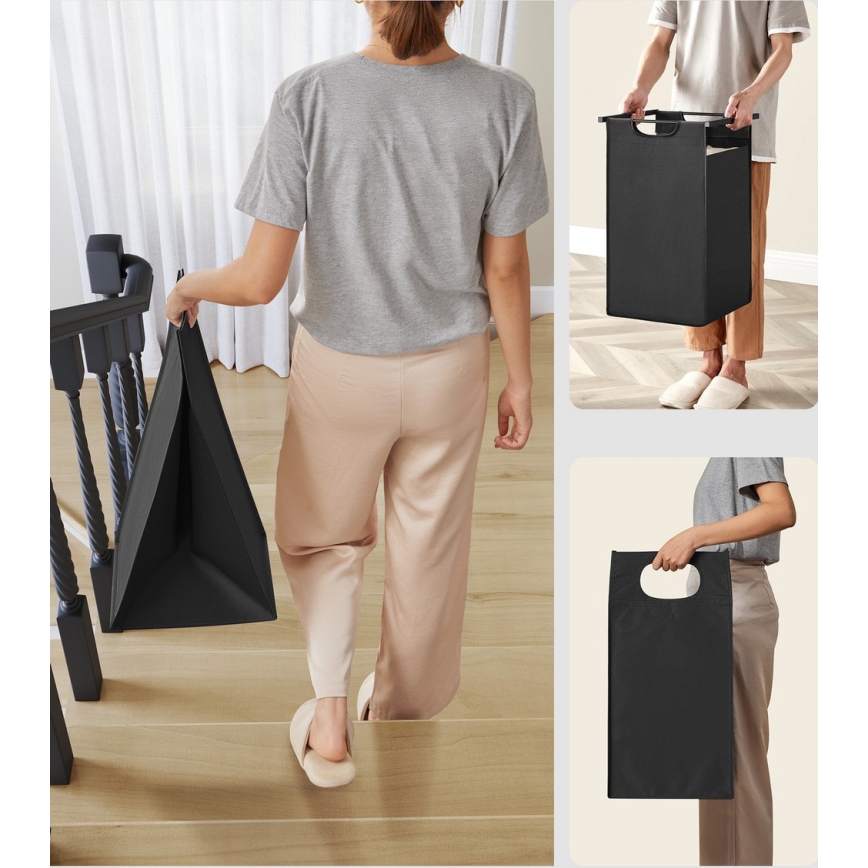 Pyykkikori REX, ruskea/musta