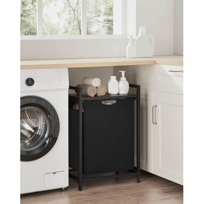 Pyykkikori REX ruskea/musta