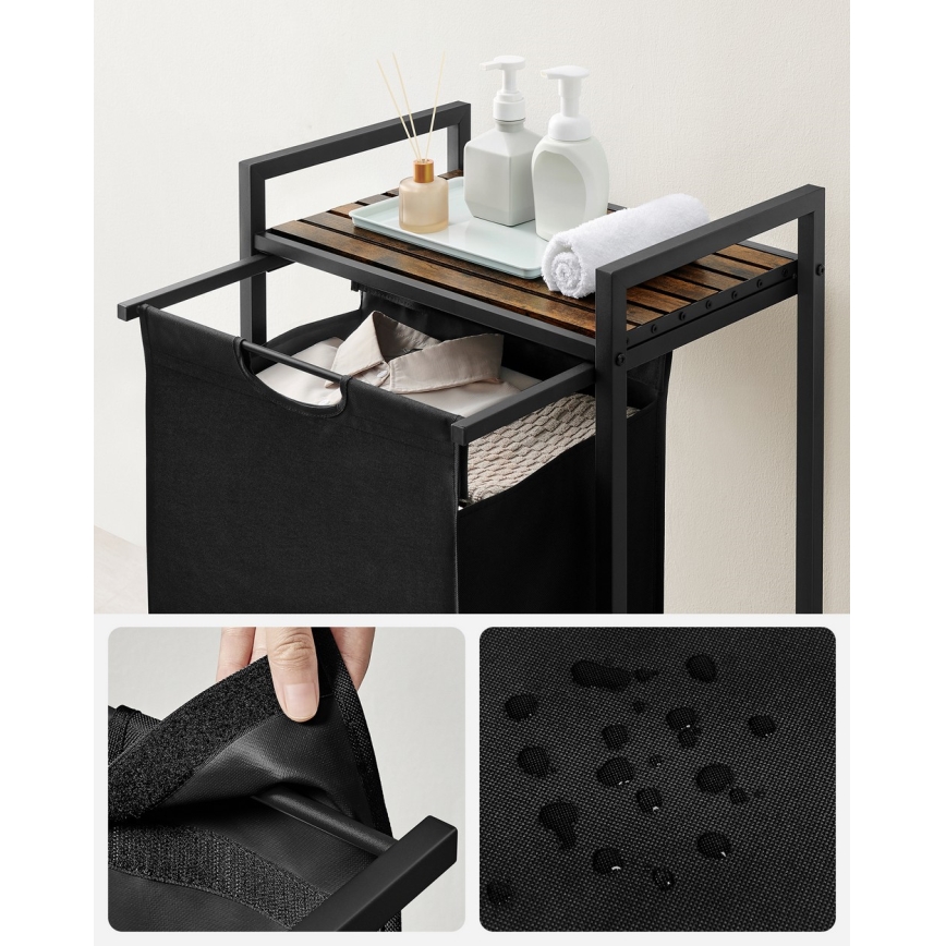 Pyykkikori REX ruskea/musta