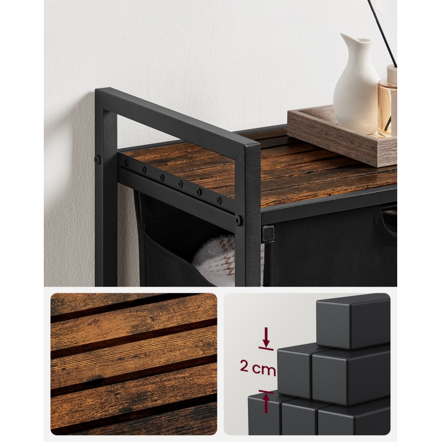 Pyykkikori REX ruskea/musta