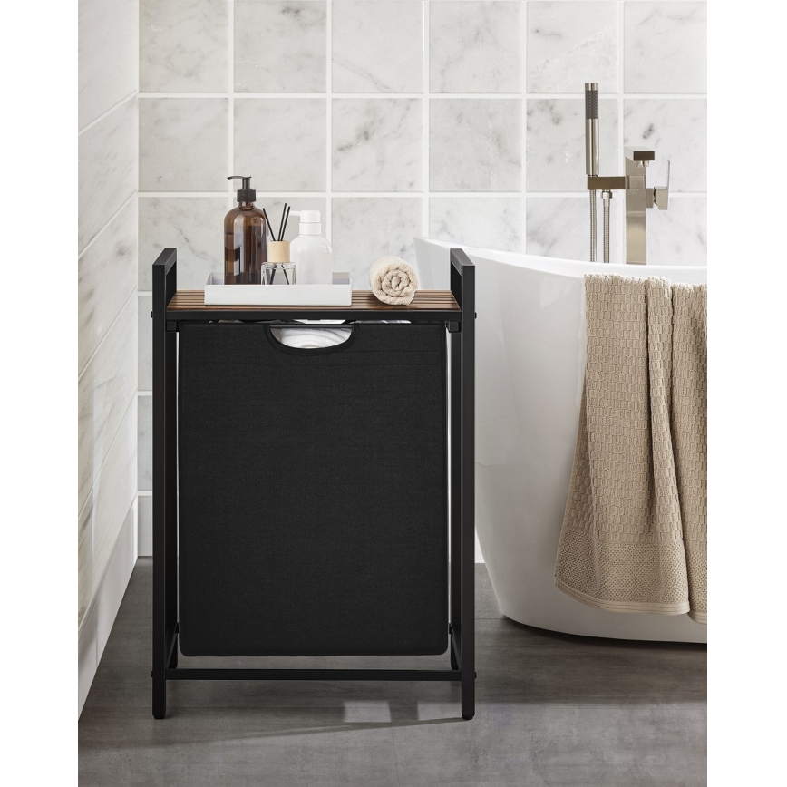 Pyykkikori REX ruskea/musta