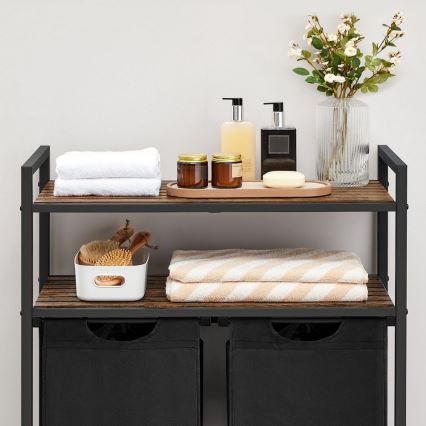 Pyykkikori REX ruskea/musta