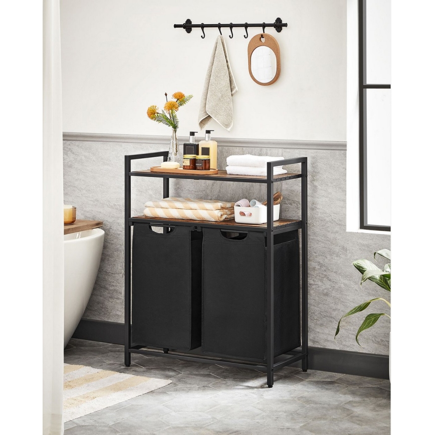 Pyykkikori REX ruskea/musta